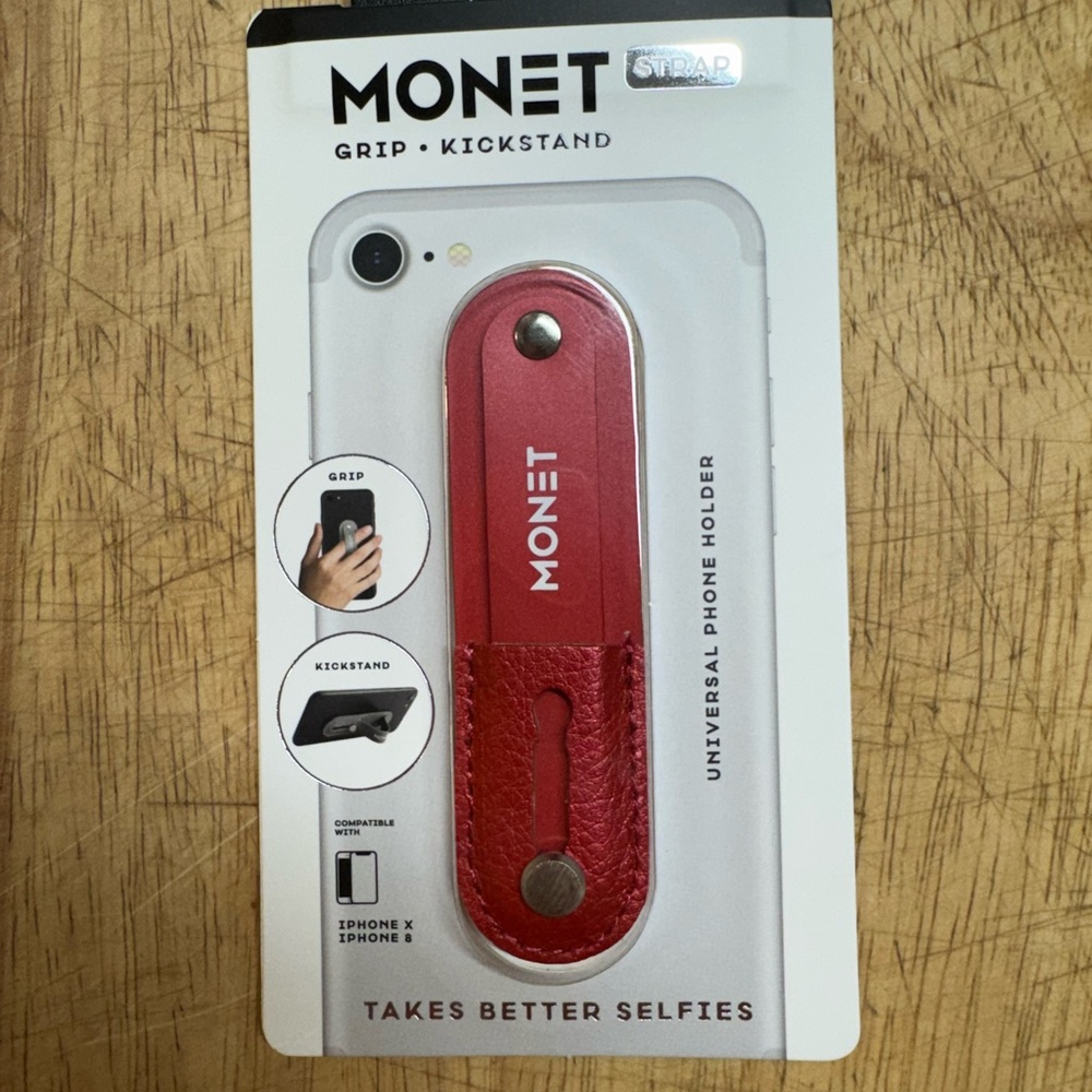 Monet Red Phone Grip-Kickstand
